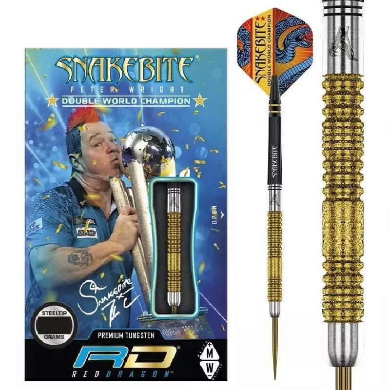 Red Dragon Peter Wright Snakebite Double World Champion SE Gold Plus % 90 Tungsten Çelik Uçlu Dart Oku