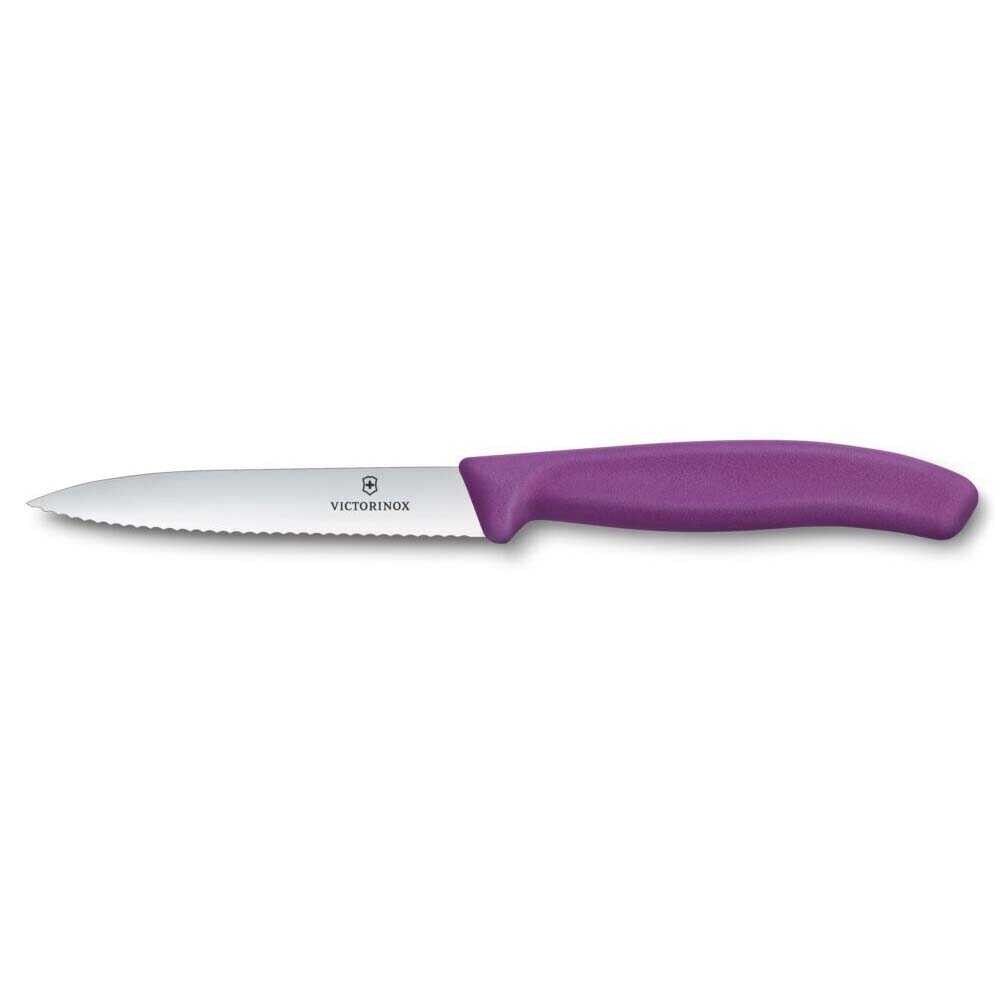 Victorinox Swiss Classic 10cm Tırtıklı Soyma Bıçağı Mor