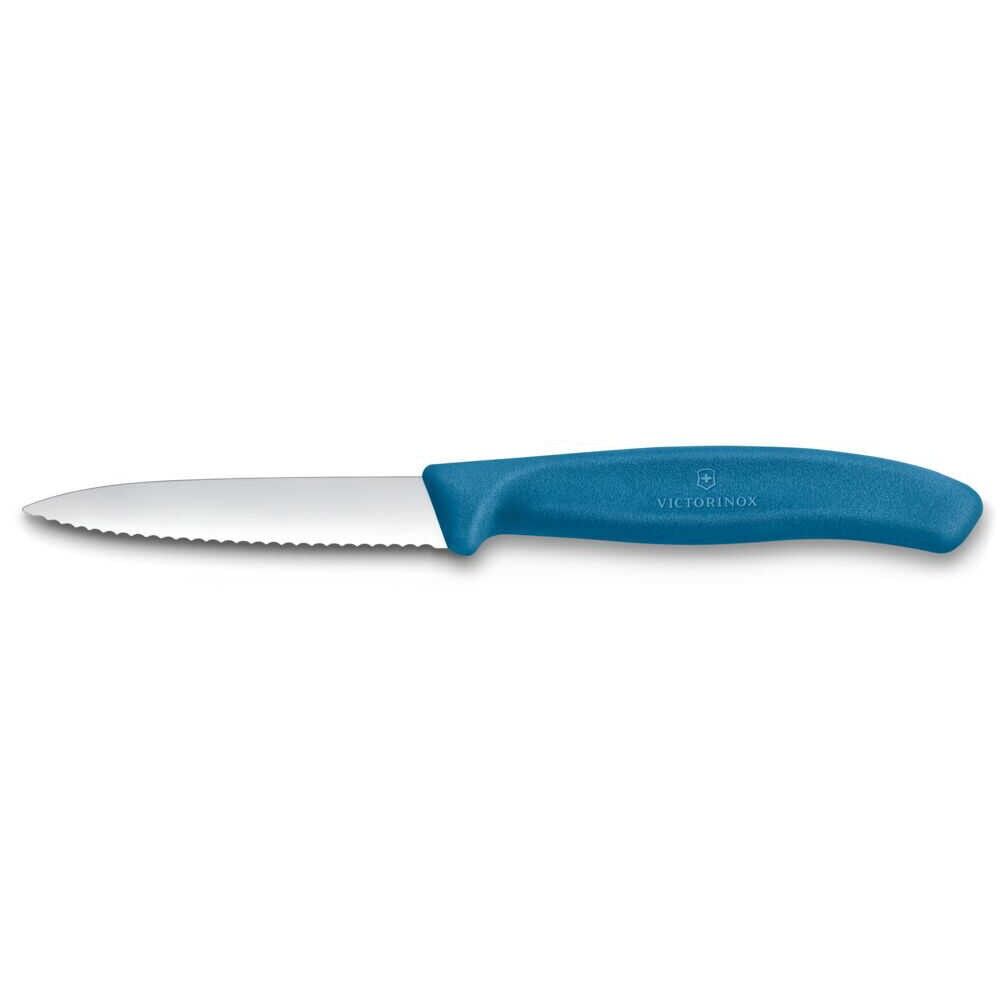 Victorinox Swiss Classic 8cm Tırtıklı Soyma Bıçağı Mavi