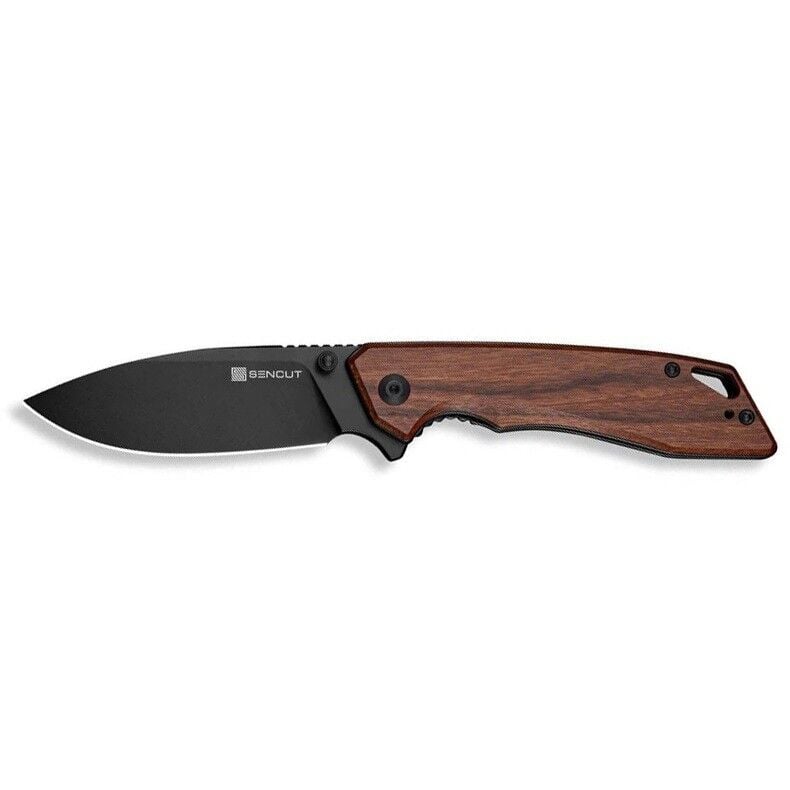 Sencut Stratex Guibourtia Wood Handle Black 9Cr18MoV Blade Çakı