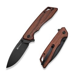 Sencut Stratex Guibourtia Wood Handle Black 9Cr18MoV Blade Çakı