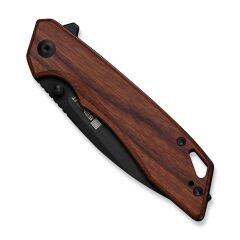 Sencut Stratex Guibourtia Wood Handle Black 9Cr18MoV Blade Çakı