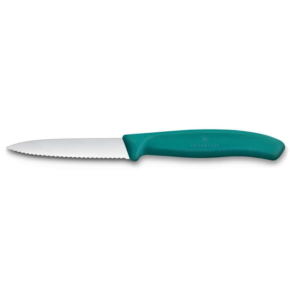 Victorinox Swiss Classic 8cm Tırtıklı Soyma Bıçağı Petrol Rengi