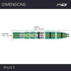 Red Dragon Artura 2 Screamin Green % 90 Tungsten Çelik Uçlu Dart Oku