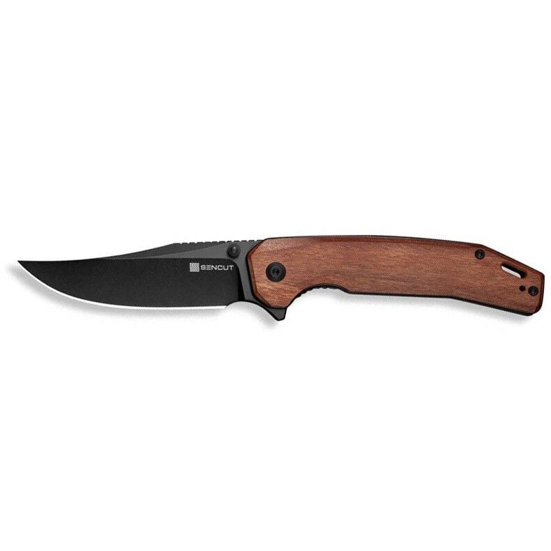 Sencut Vornix Guibourtia Wood Handle Black 9Cr18MoV Blade Çakı