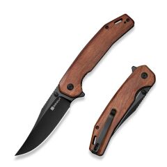 Sencut Vornix Guibourtia Wood Handle Black 9Cr18MoV Blade Çakı