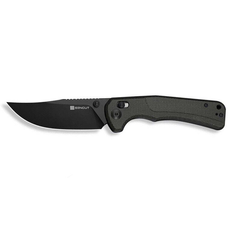 Sencut Slybolt Dark Green Canvas Micarta Handle Black 9Cr18MoV Blade Çakı