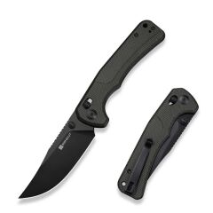 Sencut Slybolt Dark Green Canvas Micarta Handle Black 9Cr18MoV Blade Çakı