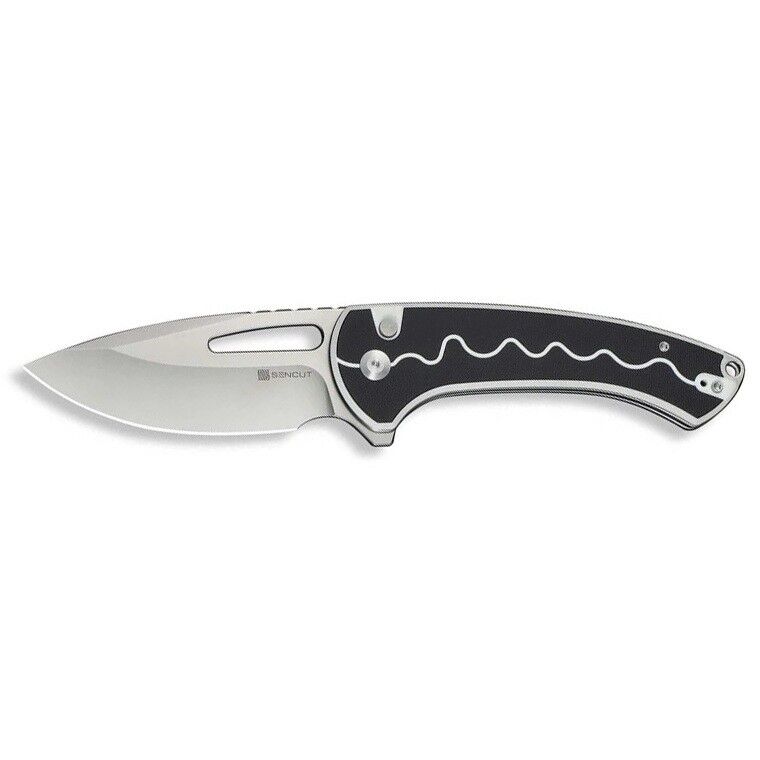 Sencut Squiggy White / Black G10 Handle Satin Finished 9Cr18MoV Blade Çakı