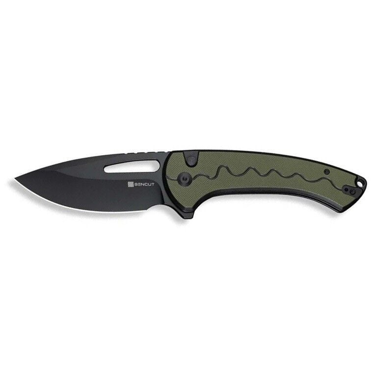 Sencut Squiggy Black / Green G10 Handle Black 9Cr18MoV Blade Çakı