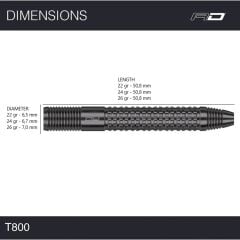 Red Dragon T-800 % 90 Tungsten Çelik Uçlu Dart Oku