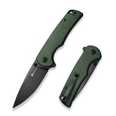 Sencut Praktisk Green Canvas Micarta Handle Black 9Cr18MoV Blade Çakı