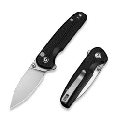 Civivi Mini Shakan Ripple Patterned Black Aluminum Handle Satin Finished Nitro-V Blade Çakı