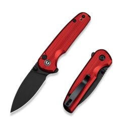 Civivi Mini Shakan Ripple Patterned Red Aluminum Handle Black Stonewashed Nitro-V Blade Çakı