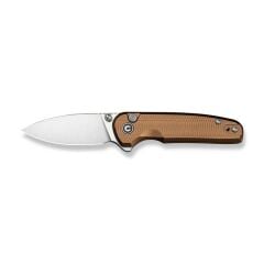 Civivi Mini Shakan Ripple Patterned Coyote Brown Aluminum Handle Satin Finished Nitro-V Blade Çakı