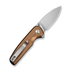 Civivi Mini Shakan Ripple Patterned Coyote Brown Aluminum Handle Satin Finished Nitro-V Blade Çakı