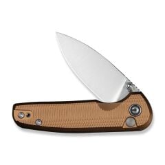 Civivi Mini Shakan Ripple Patterned Coyote Brown Aluminum Handle Satin Finished Nitro-V Blade Çakı