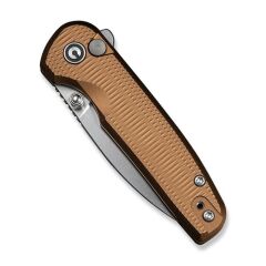 Civivi Mini Shakan Ripple Patterned Coyote Brown Aluminum Handle Satin Finished Nitro-V Blade Çakı
