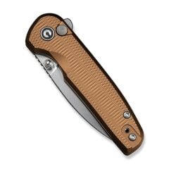 Civivi Mini Shakan Ripple Patterned Coyote Brown Aluminum Handle Satin Finished Nitro-V Blade Çakı