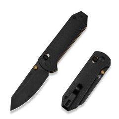Civivi Yonder Black Burlap Micarta Handle Black Stonewashed 14C28N Blade Çakı