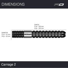 Red Dragon Carnage 2 % 90 Tungsten Çelik Uçlu Dart Oku