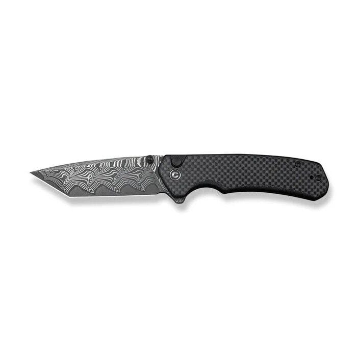 Civivi Brazen Twill Carbon Fiber Overlay On Black G10 Handle Damascus Blade Çakı