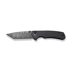 Civivi Brazen Twill Carbon Fiber Overlay On Black G10 Handle Damascus Blade Çakı