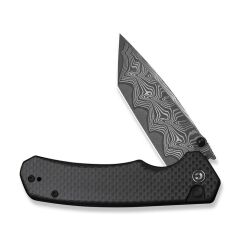 Civivi Brazen Twill Carbon Fiber Overlay On Black G10 Handle Damascus Blade Çakı
