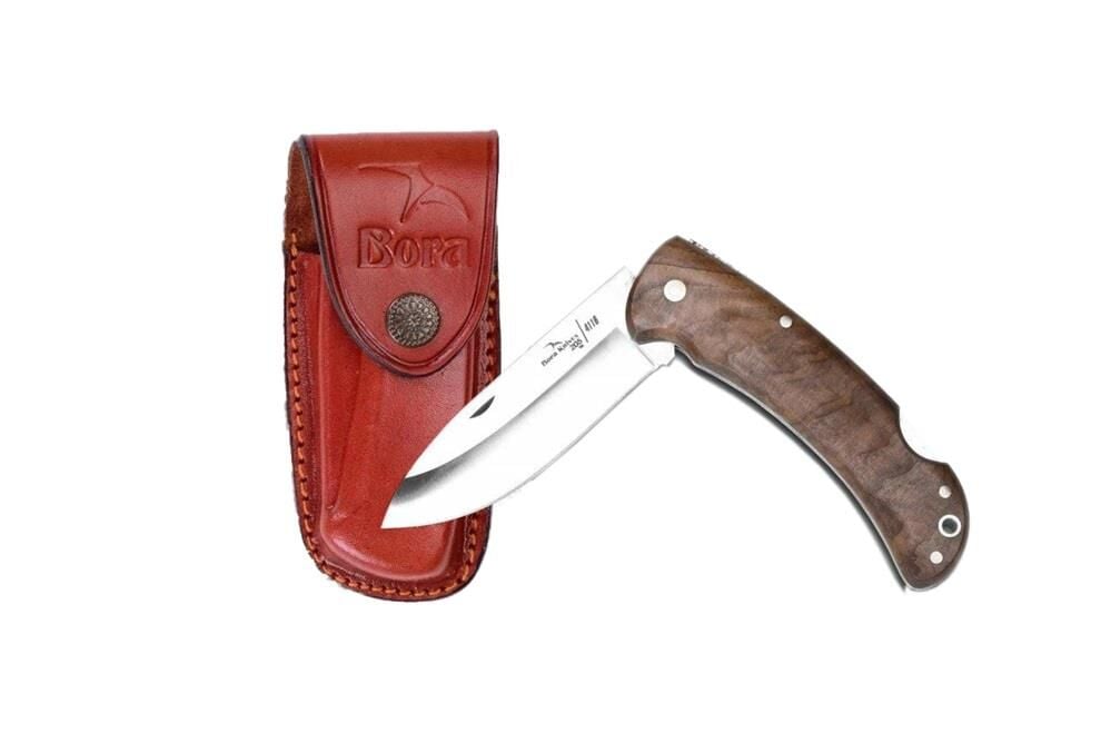 Bora 205 CB Büyük Boy Yuvarlak Uçlu Ceviz Ağacı Saplı Çakı