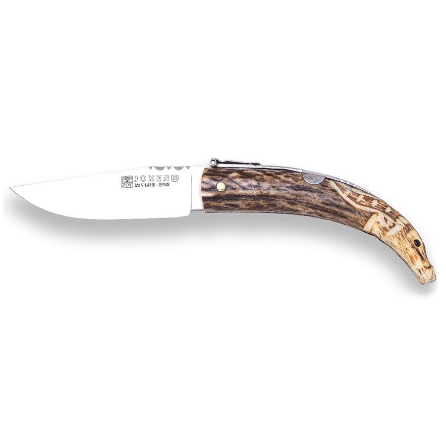 Joker NC141 Antler Hand Carved Handle Geyik Boynuz Çakı