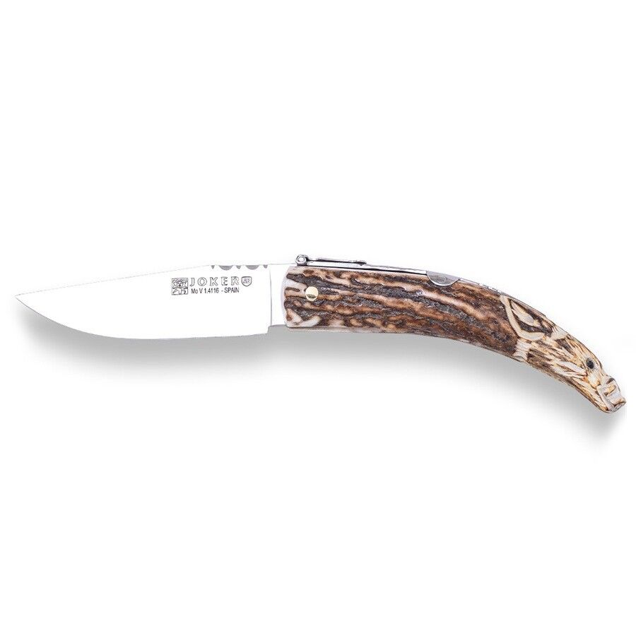 Joker NC142 Antler Hand Carved Handle Geyik Boynuz Çakı