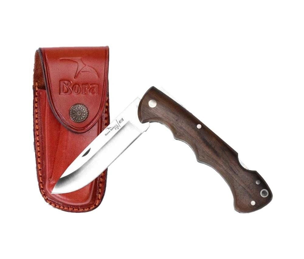 Bora 210 CB Ergonomik Yuvarlak Uçlu Ceviz Ağacı Saplı Çakı