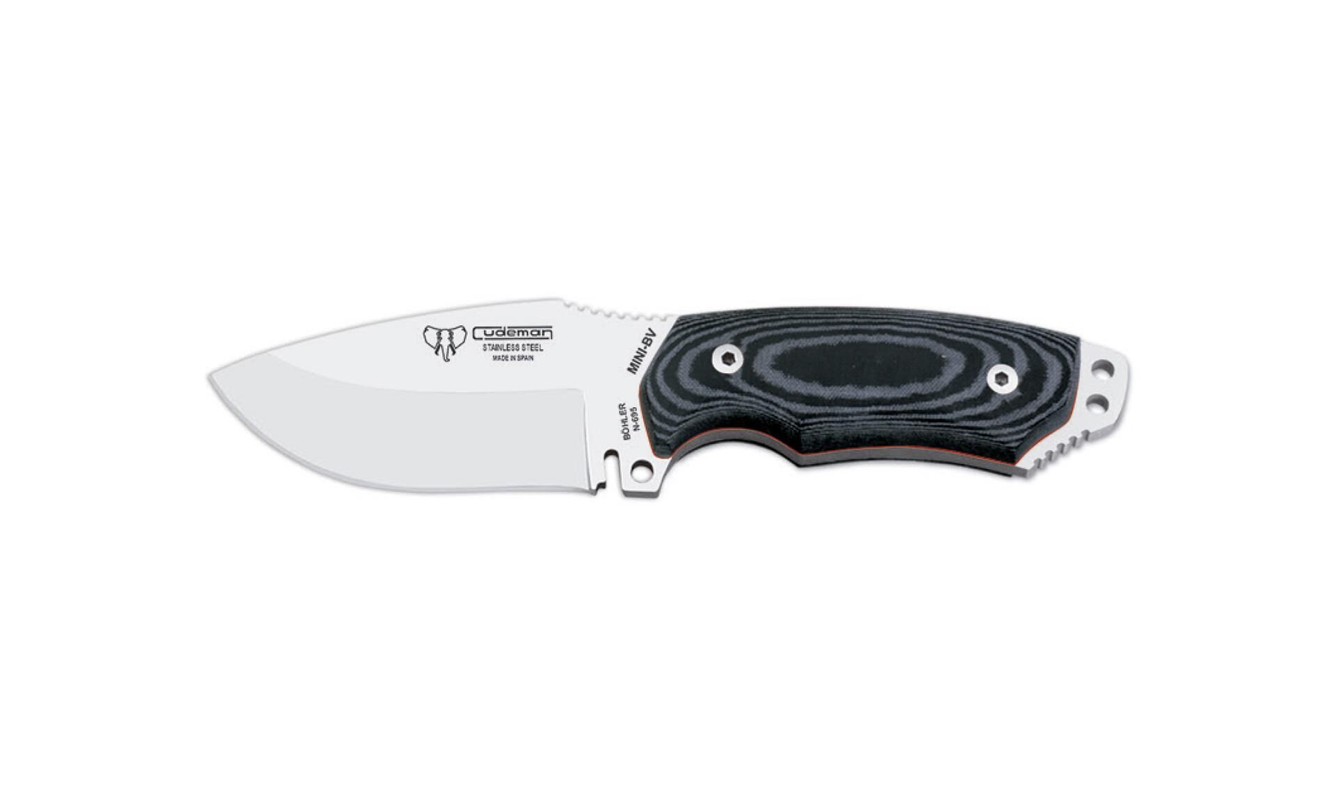 Cudeman 115-B Mini Boina Verde Black Micarta Spalı Deri Kılıflı Bıçak