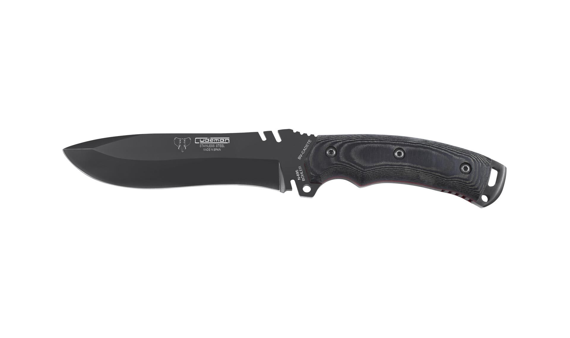 Cudeman 291-NC Boina Verde Cadete Black Micarta Saplı Deri Kılıflı Bıçak