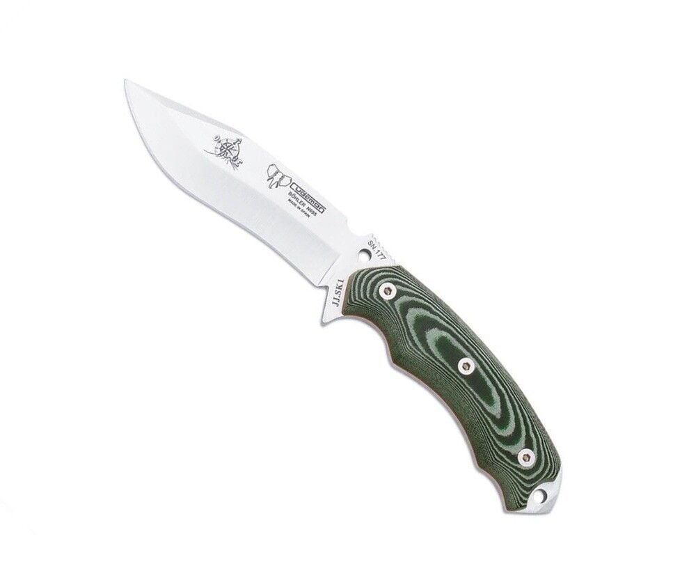 Cudeman 124-VC JJSK1 Mikarta Saplı Survival Kitli Deri Kılıflı Bıçak