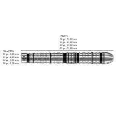 Harrows Supergrip Tapered Quick Point %90 Tungsten Dart Oku